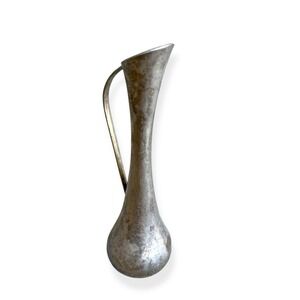 Vintage French Silver Plated‎ Brass Metal Single Bud Vase 7" w/ Handle
